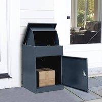 SPETLEK Extra Large Parcel Delivery Drop Box Lockable Outdoor in Black