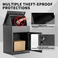 KORVIXA Lock Package Delivery Drop Postbox in Dark Grey