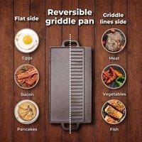 SPETLEK Toque Reversible Cast Iron Griddle Plate Non-Stick in Black | Size: 100 cm x 60 cm