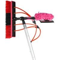 NESTLUNE 10m Water Fed Pole Set Solar Panel Cleaning Kit Window in Red | Size: 100 cm x 15 cm