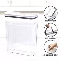 KORVIXA 2x 4L Cereal Dispenser Plastic Container Food Kitchen Storage Box in White | Size: 100 cm
