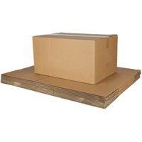 NESTLUNE 20 Large Moving Boxes. Sturdy Cardboard Boxes in Brown