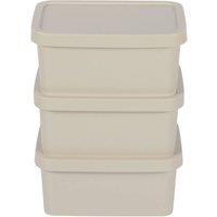 NESTLUNE Beige 7.5L Storage Box with Lid. Lidded Basket