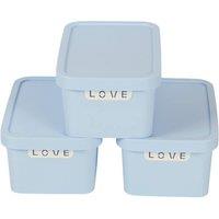 NESTLUNE Blue 7.5L Storage Box with Lid. Lidded Basket