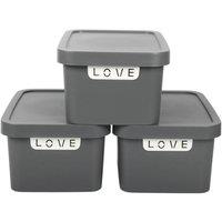 NESTLUNE Dark Grey 7.5L Storage Box with Lid. Lidded Basket