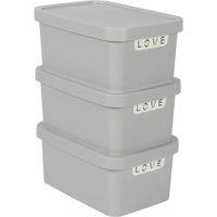 NESTLUNE Grey 7.5L Storage Box with Lid. Lidded Basket