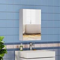 NESTLUNE 30*50*12.5cm Single Door Mirrored Bathroom Cabinet Storage in White | Size: 100 cm x 15 cm