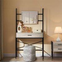SPETLEK Grey Industrial Wooden Dressing Table Vanity | Size: 100 cm x 60 cm