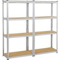 KORVIXA Garage Storage Shelves 4-Tier in Silver | Size: 0.6m2