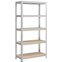 FLAVORA Silver 5 Tier Racking Shelf Heavy Duty Garage Shelving | Size: 500mm