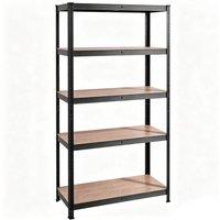 FLAVORA Black 5 Tier Racking Heavy Duty Garage Shelving | Size: 500mm