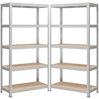FLAVORA Silver 5 Tier Racking Heavy Duty Garage Shelving | Size: 500mm