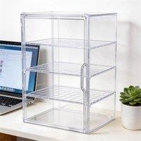 FLAVORA HOT 4-Tier Display Stand Clear Dustproof Storage Shelf | Size: 500mm