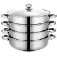 FLAVORA 3 Layers COOKER STEAMER PAN COOK FOOD VEG POT in Silver | Size: 0.6m2