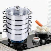 FLAVORA 5 Layers COOKER STEAMER PAN COOK FOOD VEG POT in Silver | Size: 0.6m2