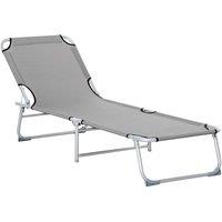 SPETLEK Grey Portable Folding Camping Cot Sun Lounger Chaise Chair