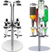 SPETLEK 4 Bottle Rotary Stand Optic Drink Holder in Silver