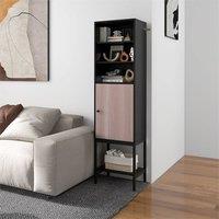 NESTLUNE Tall Storage Cabinet Freestanding Cabinet in Black | Size: 100 cm x 15 cm