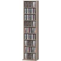 NESTLUNE 260 CD Storage Unit 120 DVD Storage Tower with 9 Compartments Natural | Size: 100 cm x 15 cm