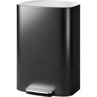 NESTLUNE Pedal Bin with Soft-Close Lid, 50L Kitchen Bin in Black | Size: 100 cm x 15 cm