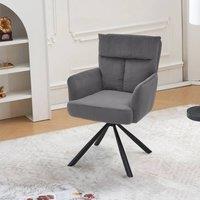 KORVIXA Velvet Fabric Rotating Accent Armchairs in Grey | Size: 100 cm x 100 cm