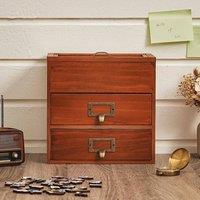 KORVIXA Large Jewellery Box Wood Storage Drawer Cabinet in Brown | Size: 900mm