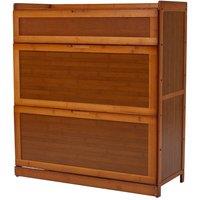 KORVIXA 3 Flip Drawers Shoe Cabinet Storage Cupboard Rack in Brown | Size: 900mm