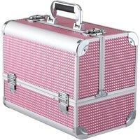 KORVIXA Lockable Vanity Case Makeup Storage Box in Pink