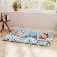 SPETLEK Floor Mattress Futon Mattress 190 x 120 x 10cm-Blue in Blue | Size: Single