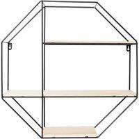 KORVIXA 3 Tiers Floating Shelving Wall Mounted Shelves in Black | Size: 0.6m2