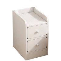 KORVIXA Small 2 Tier White Bedside Table | Size: 0.6m2