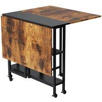 KORVIXA Rustic Brown Drop Leaf Table | Size: 0.6m2