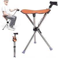 KORVIXA Foldable Walking Stick Seat in Orange