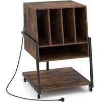 KORVIXA Turntable Stand Vinyl Record Storage Shelf in Brown | Size: 0.6m2