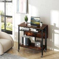 KORVIXA Portable Folding Kitchen Island Cart Table in Brown | Size: 0.6m2