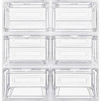 FLAVORA 6pcs Shoe Storage Boxes in Clear | Size: 500mm