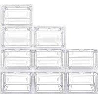 FLAVORA 9 Pcs Shoe Storage Boxes in Clear | Size: 500mm