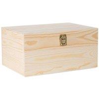 FLAVORA Extra Large-Natural Finish Wooden Storage Box in Natural | Size: 500mm