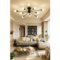 INMTFEI 10 Light Black Sputnik Ceiling Light E26 Industrial Modern Fixture