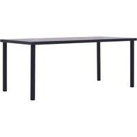 Berkfield Home Dining Table Black & Concrete Grey 200x100x75 cm MDF | Size: 200 x 100 x 75 cm