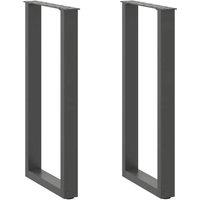 Berkfield Home Coffee Table Legs U-Shaped 2 pcs Anthracite 28x(72-73) cm Steel in Black