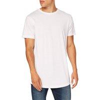 Build Your Brand Men's Long Length Shaped T-Shirt in White | Size: 3XL