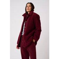 Damart Women's Sherpa Button-through Fleece in Burgundy | Size: 18-20