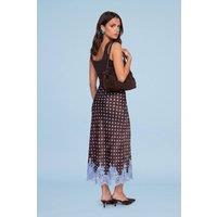 Urban Bliss Women's Lace Spot Maxi Skirt in Brown | Size: 14