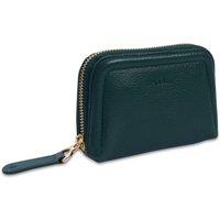 SADDLER Women's 'Annabelle' RFID 2 Section Leather Zip Top Coin Purse in Green