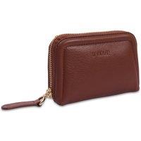 SADDLER Women's 'Annabelle' RFID 2 Section Leather Zip Top Coin Purse in Tan