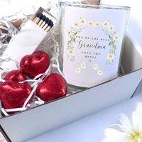 Aye Do Gifts Women's Personalised Daisy Flower Candle Gift Set | Keepsake Hamper for Friend in White
