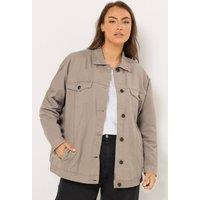 Yours Women's Oversized Denim Jacket in Light Brown | Size: 26-28