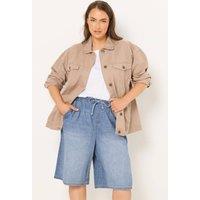 Yours Women's Drawstring Denim Shorts in Mid Blue | Size: 14