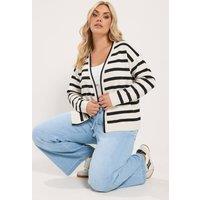 Yours Women's Stripe Cardigan in Cream | Size: 18-20